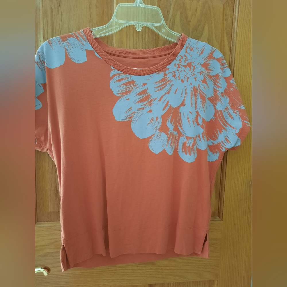 Anthropologie Orange Floral Top